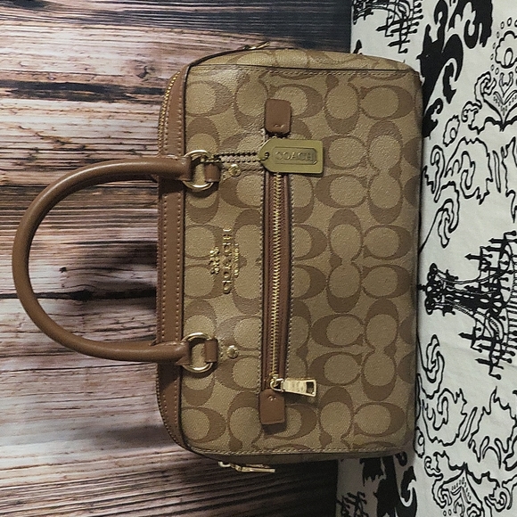 Coach Handbags - Coach Rowan Satchel In Signature Coated Canvas Monogram Bag
